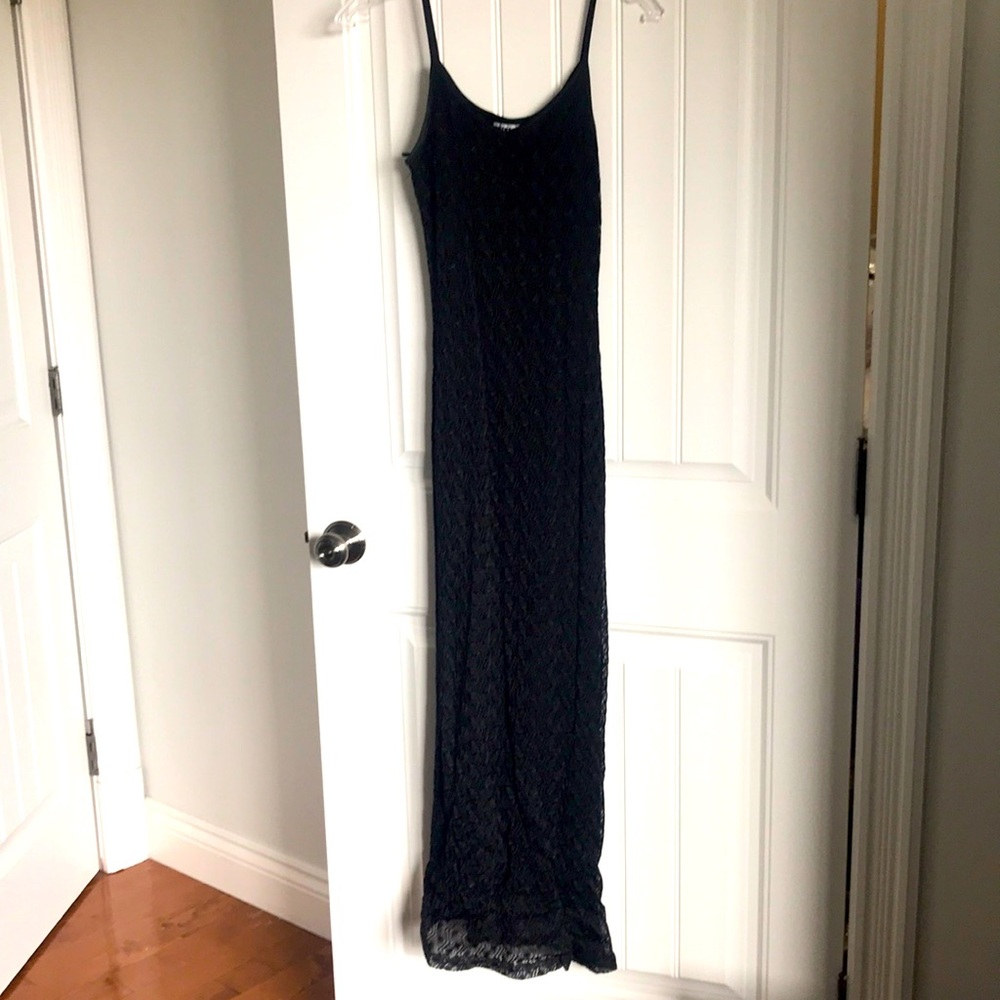 Gorgeous vintage DYNA Sport crochet lace bodycon maxi dress